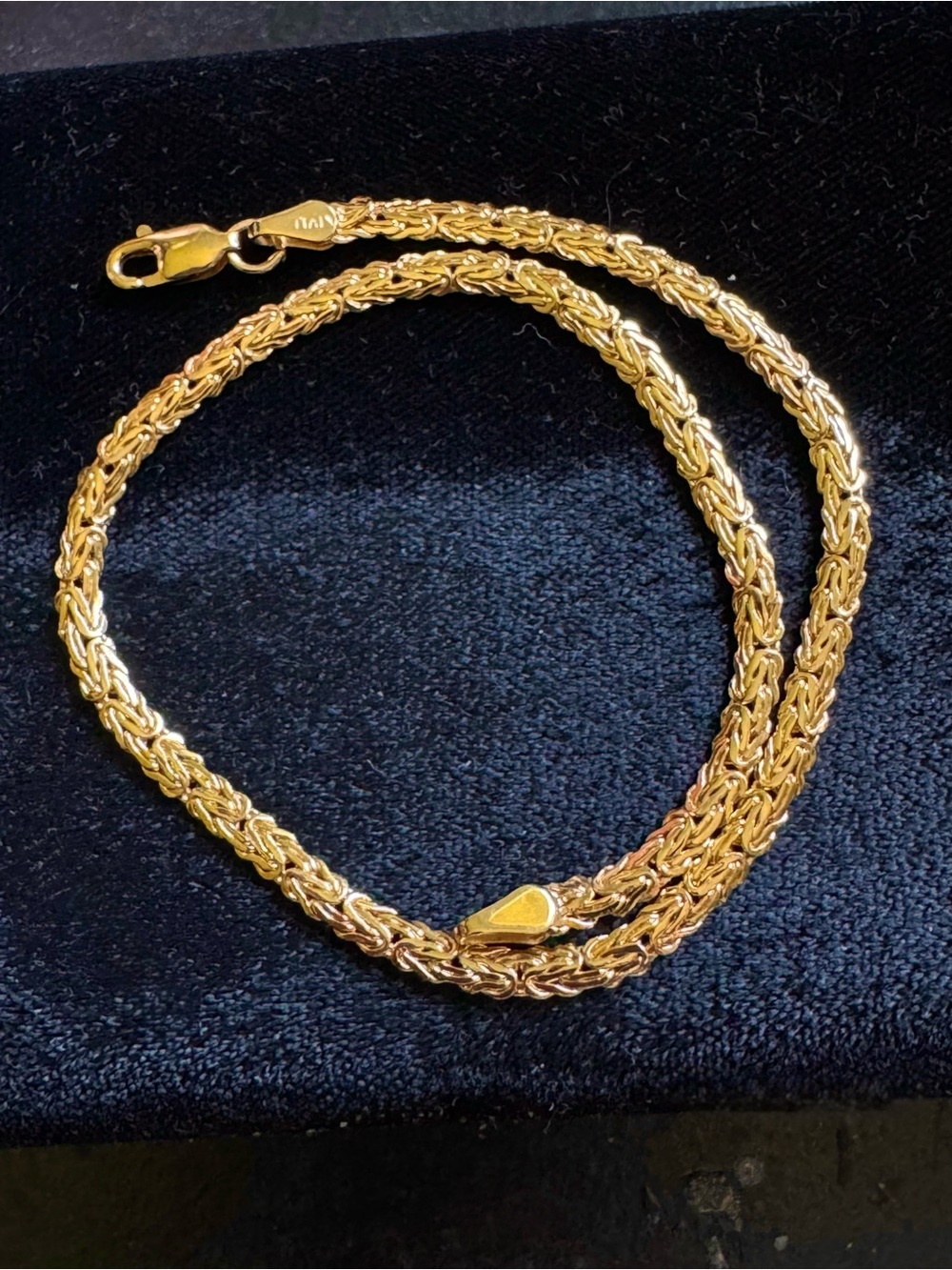 14k Yellow Gold Italy Byzantine Ankle Bracelet Anklet 10”